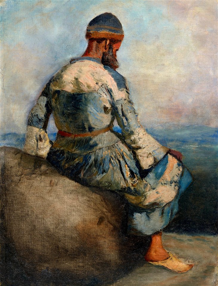 Edwin lord weeks persian peasant seated atop a rock061115)