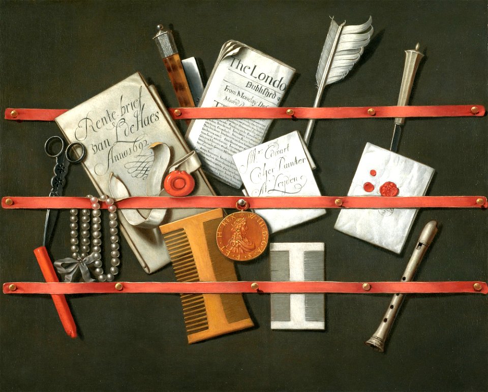 Edwart Collyer, Dutch - Still Life, A Letter Rack - 2002.159 - Detroit Institute of Arts