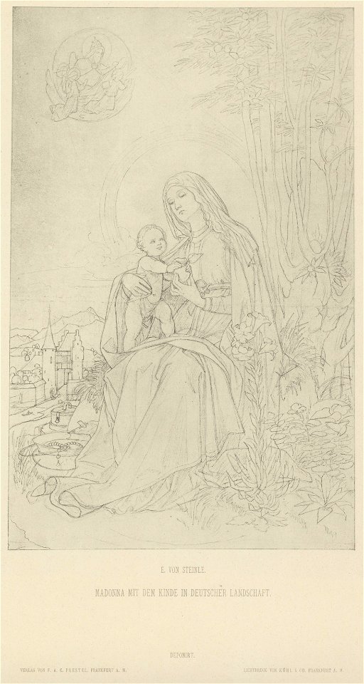 Edward von Steinle Madonna mit dem Kinde in deutscher Landschaft