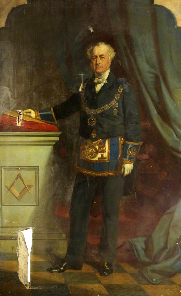 Edwin Williams (1822-1881^) - James Henry Legge (1804–1883), 3rd Baron Sherborne in Masonic Robes - 1316196 - National Trust
