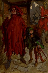 Edwin Austin Abbey - King Henry IV, Part II, Sir John Falstaff with His Page (Act I, Scene ii) - 1937.1172 - Yale University Art Gallery