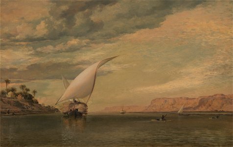 Edward William Cooke - On the Nile - Google Art Project. Free illustration for personal and commercial use.