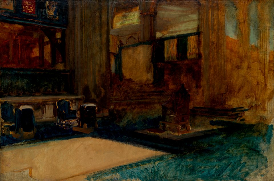 Edwin Austin Abbey - The Coronation of Edward VII, study of Westminster Abbey Interior - 1937.2340 - Yale University Art Gallery