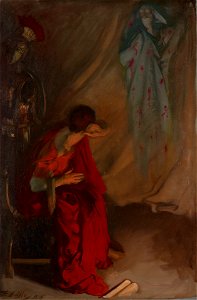 Edwin Austin Abbey - Within the Tent of Brutus, Enter the Ghost of Caesar, Julius Caesar, Act IV, Scene III - 1937.1148 - Yale University Art Gallery. Free illustration for personal and commercial use.