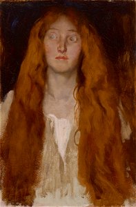 Edwin Austin Abbey - Head of Ophelia, study - 1937.1355 - Yale University Art Gallery