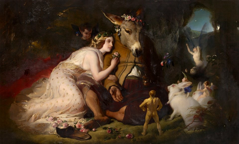 Edwin Landseer - Scene from A Midsummer Night's Dream. Titania and Bottom - Google Art Project