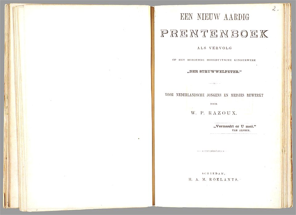 Een nieuw aardig prentenboek als vervolg op het beroemde Hoogduitsche kinderwerk Der Struwwelpeter - PPN 263819787 - Image 2