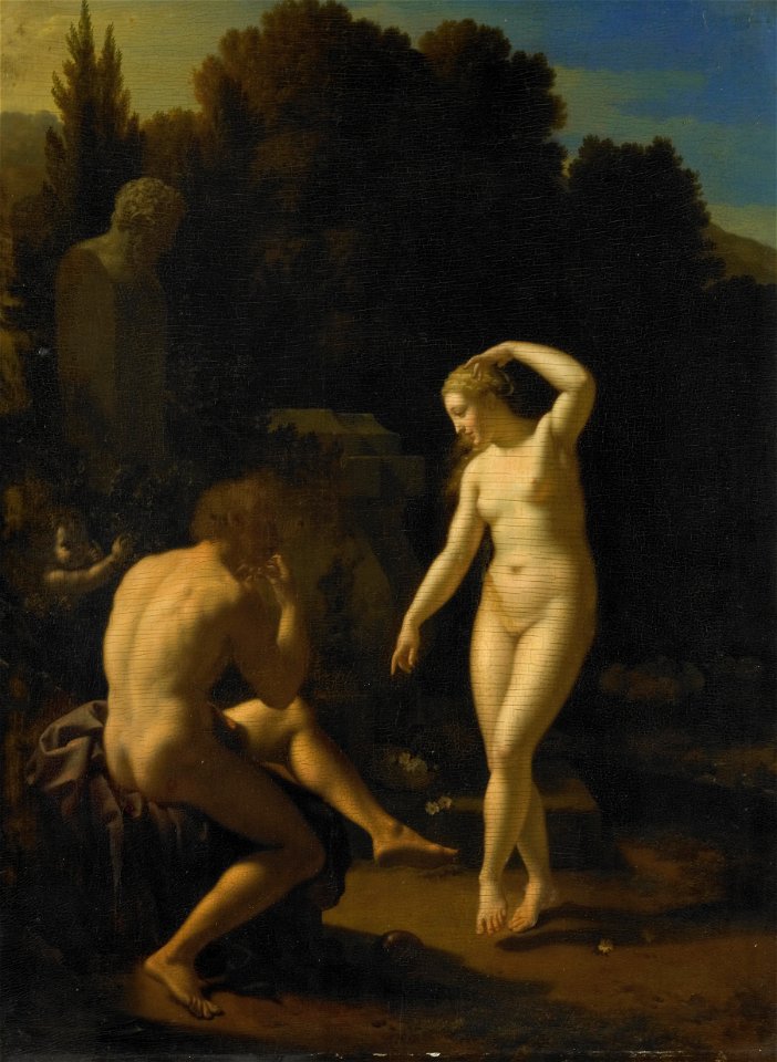 Een nymf dansend op het fluitspel van een herder Rijksmuseum SK-A-467