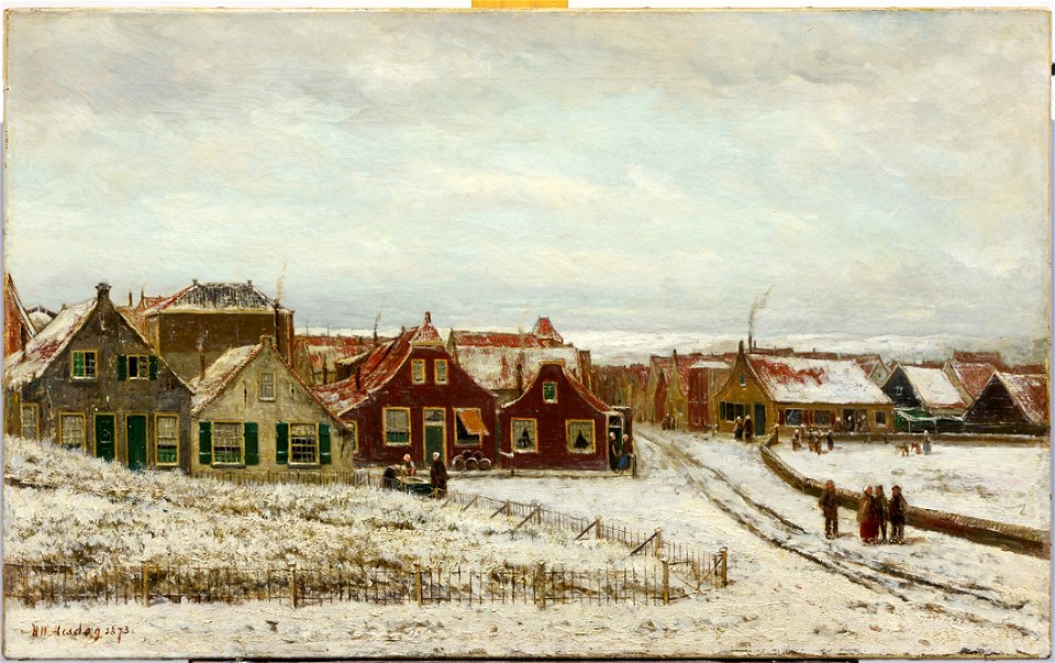 Een buurtje te Scheveningen, Winter by HW Mesdag