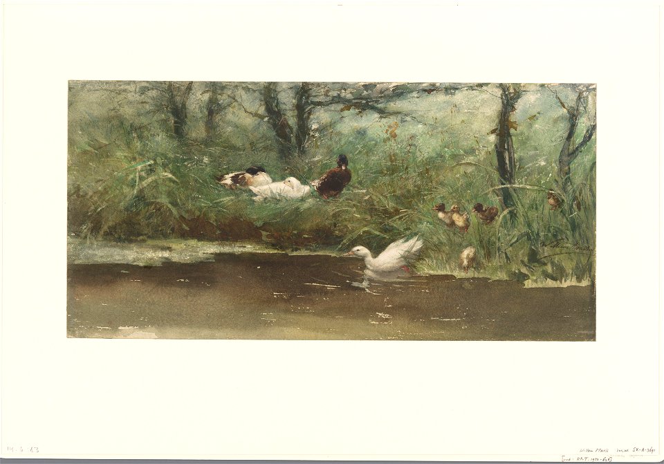 Eenden aan de slootkant Rijksmuseum SK-A-3691