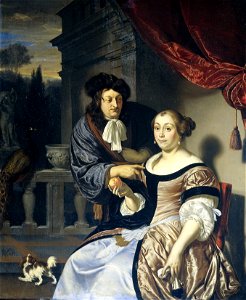 Een heer en een dame Rijksmuseum SK-C-184. Free illustration for personal and commercial use.