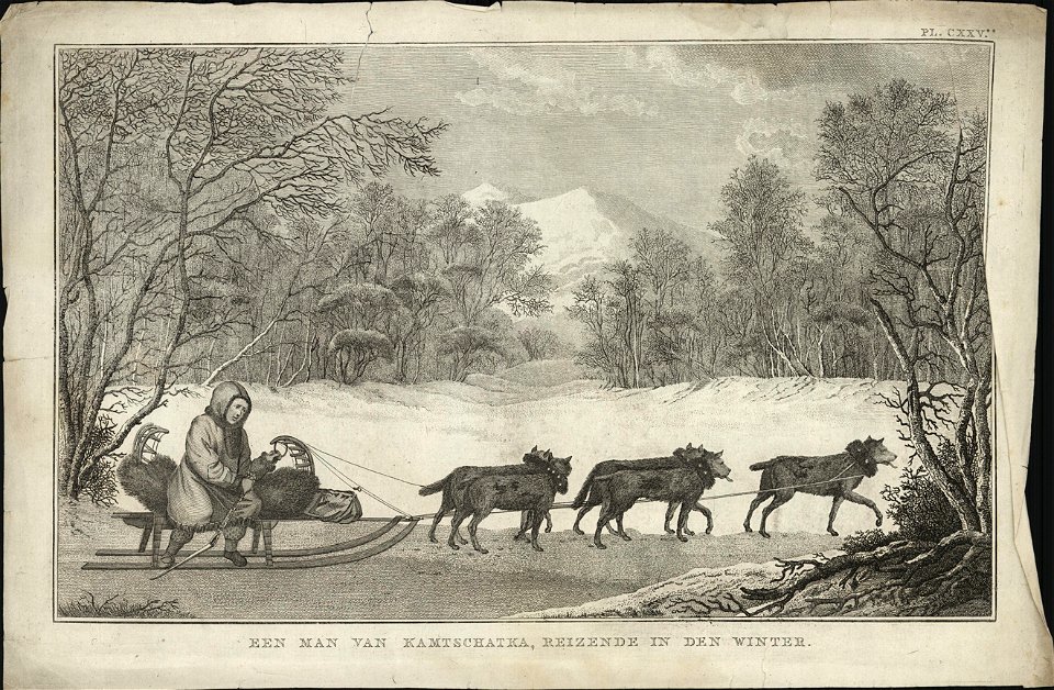 Een man van Kamtschatka, reizende in den winter, objectnr A 56942