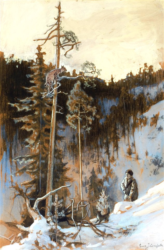 Eero Järnefelt - Lynx Hunt