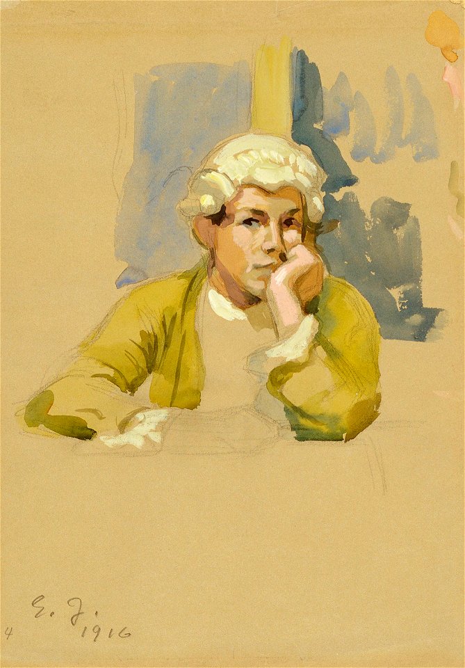 Eero Järnefelt - Rokokoopukuinen nuorukainen, harjoitelma maalaukseen Aurora-seura - A IV 2949 - Finnish National Gallery