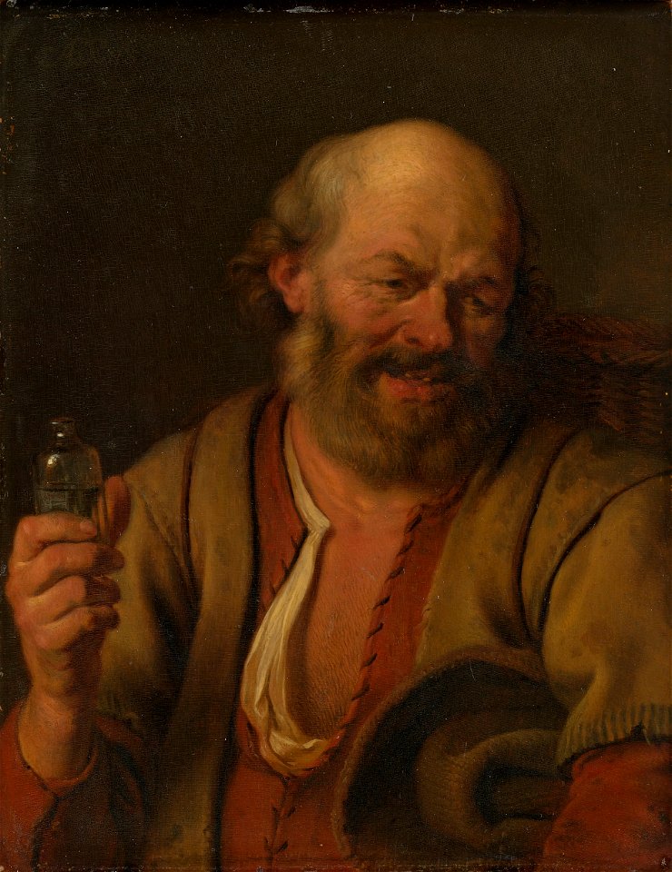 Een man met een borrelflesje Rijksmuseum SK-A-456