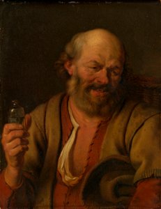Een man met een borrelflesje Rijksmuseum SK-A-456