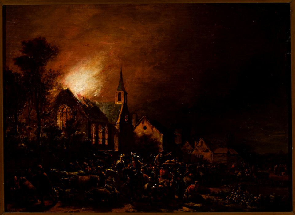 Egbert van der Poel - Church on fire - M.Ob.1204 MNW - National Museum in Warsaw