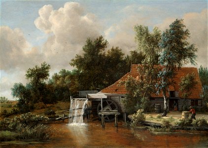 Een watermolen Rijksmuseum SK-A-156. Free illustration for personal and commercial use.