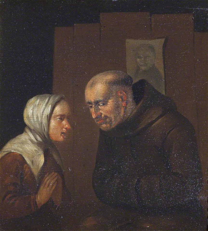 Egbert van Heemskerck II (1634-1635-1704) (style of) - The Confessional – A Friar and Fair Penitent - 1401214 - National Trust