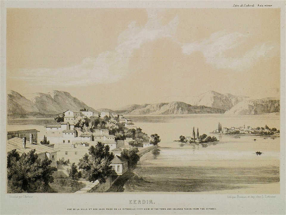 Eerdir Vue de la ville et des isles prise de la citadelle - Laborde Léon Emmanuel Simon Joseph - 1838