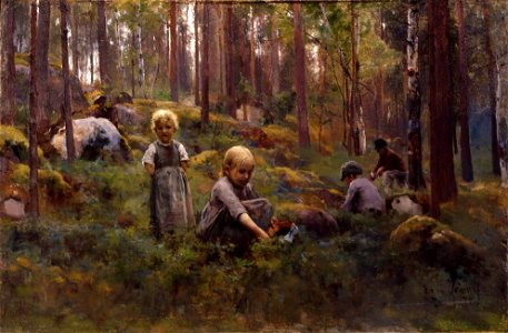 Eero Järnefelt - Berry Pickers. Free illustration for personal and commercial use.