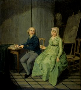 Een schilder met zijn vrouw Rijksmuseum SK-A-1989. Free illustration for personal and commercial use.