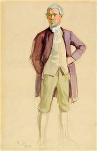 Eero Järnefelt - Seisova rokokoopukuinen mies (F.E. Sillanpää), harjoitelma Aurora-seuraa varten - A IV 2950 - Finnish National Gallery