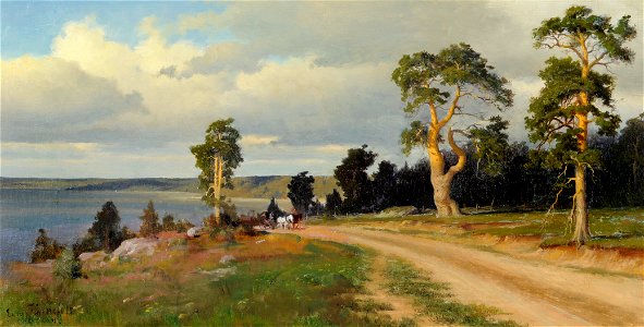 Eero Järnefelt - Landscape (1884). Free illustration for personal and commercial use.