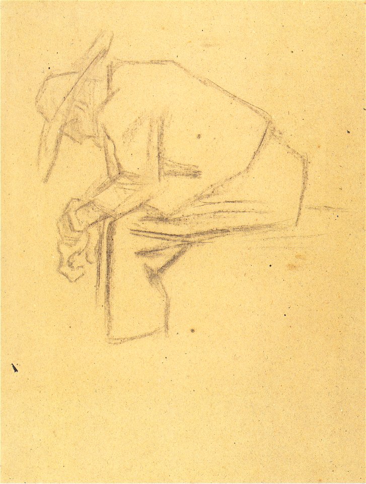 Egger-Lienz - Die Alten (Studie zur Gestalt rechts unten in der ersten Fassung)