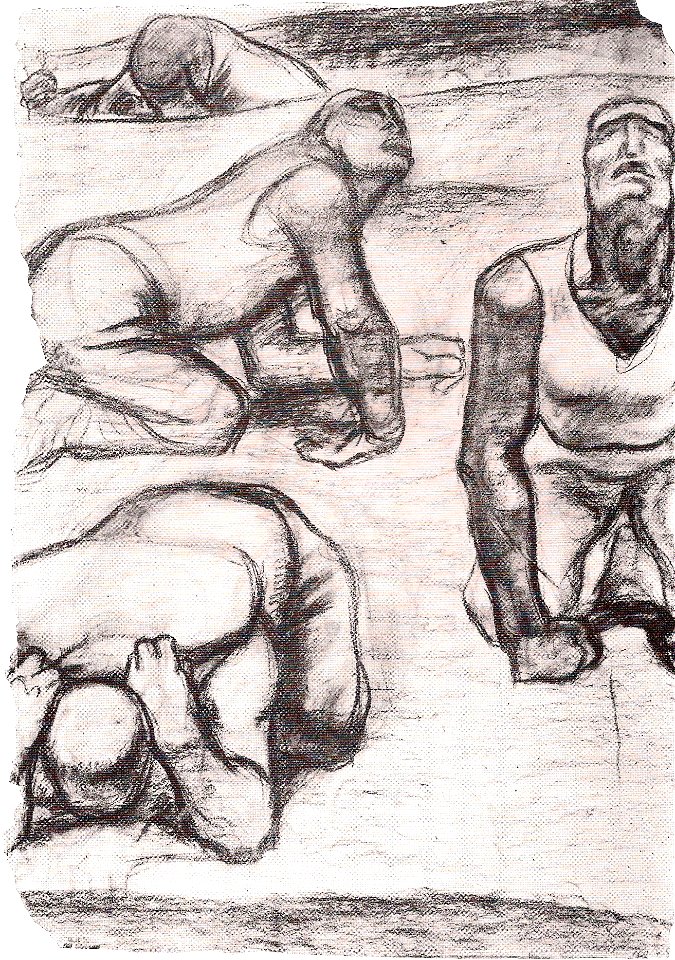 Egger-Lienz - Fragment des Gesamtentwurf zu Der Mensch - 1914