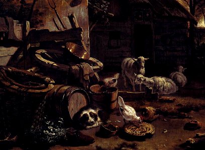 Egbert van der Poel - Barnyard Scene (detail) - WGA17996