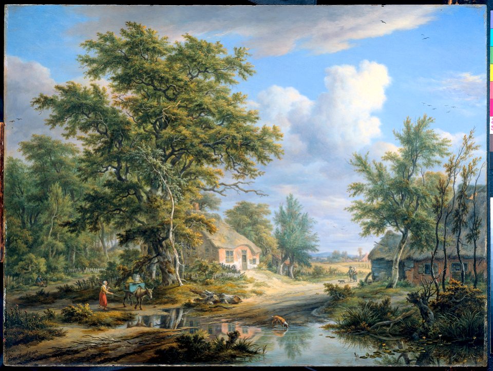 Egbert van Drielst - Boerderijen aan de rand van een bos - BR2058 - Rijksmuseum Twenthe