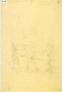 Egger-Lienz - Landschaftsskizze mit Jäger - 1881