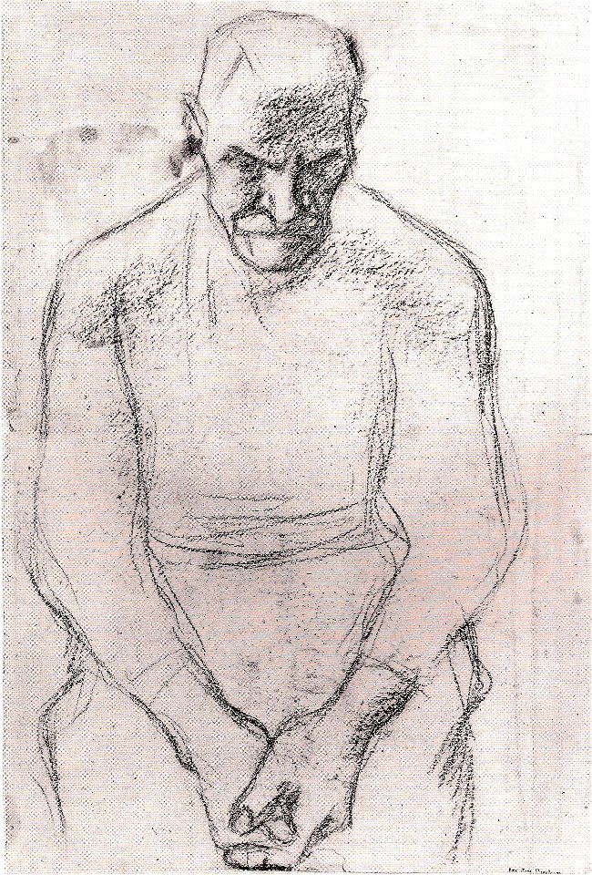Egger-Lienz - Studie zum Bauern im Tischgebet - 1920-21