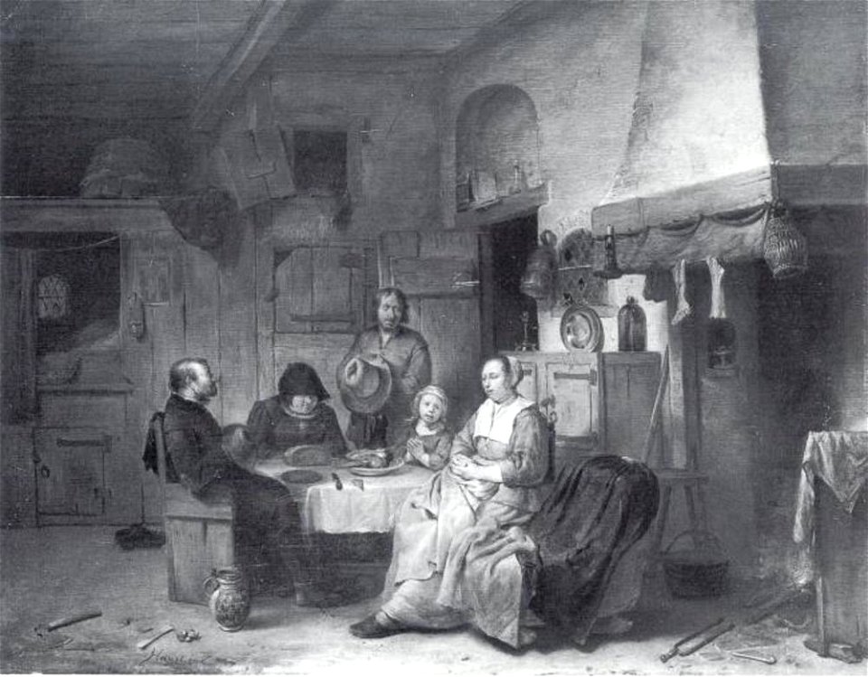 Egbert van Heemskerck (I) - Interieur met biddende familie - 3 - Städel Museum