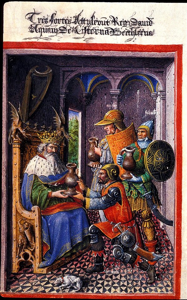 Egerton hours - David et les 3 vaillants - BL eg1070 f139