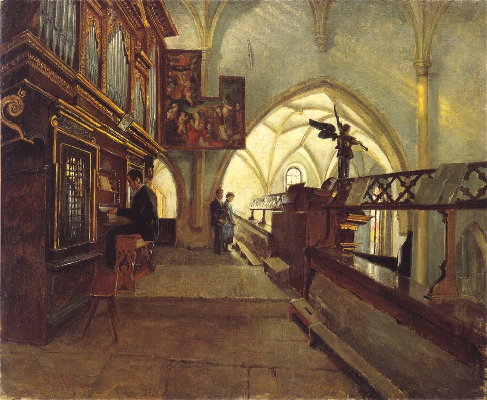 Egger-Lienz - Auf dem Kirchenchor der Lienzer Pfarrkirche St. Andrä - 1890