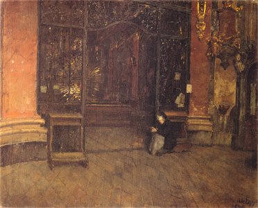 Egger-Lienz - Inneres der Johanneskirche zu München - 1890