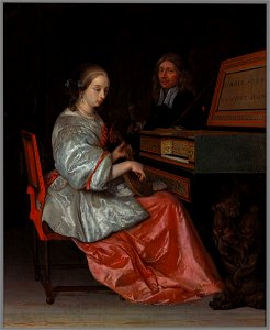 Eglon Hendrik van der Neer - Citerspeelster bij het virginaal - 1585 (OK) - Museum Boijmans Van Beuningen