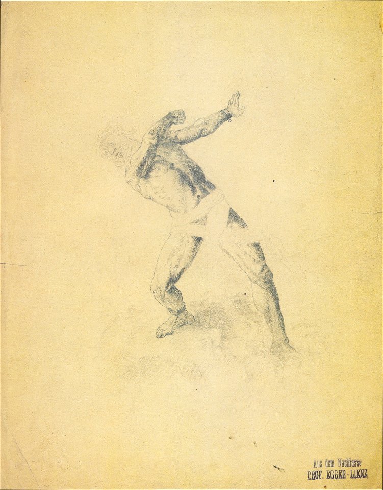 Egger-Lienz - Nackter, sich zurücklehned (Prometheus)