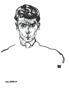 Egon Schiele - Bildnis des Künstlers Albert Paris von Gütersloh.- 1918