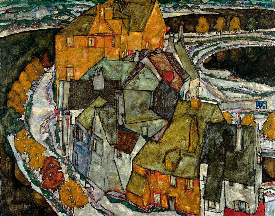 Egon Schiele - Crescent of Houses II (Island Town) - Google Art Project