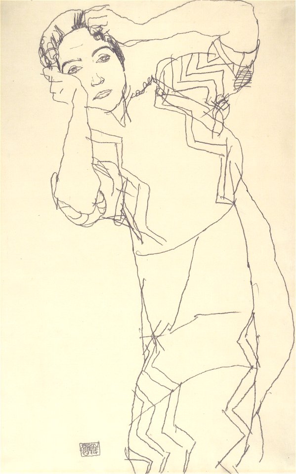 Egon Schiele - Bildnisstudie Friederike Maria Beer - 1914