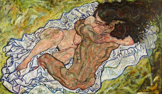Egon Schiele - Die Umarmung - 4438 - Österreichische Galerie Belvedere. Free illustration for personal and commercial use.