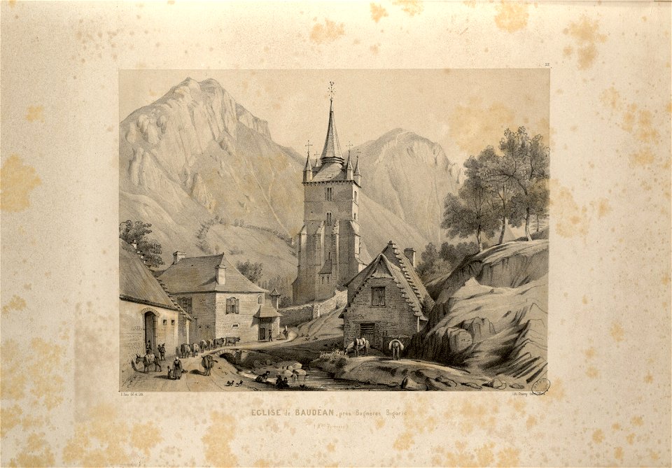 Eglise de Baudéan, près Bagnères Bigorre (Hautes-Pyrénées) - Fonds Ancely - B315556101 A PARIS 1 036