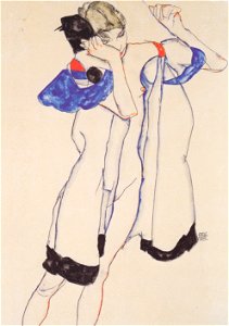 Egon Schiele - Frau im Morgenrock - 1913