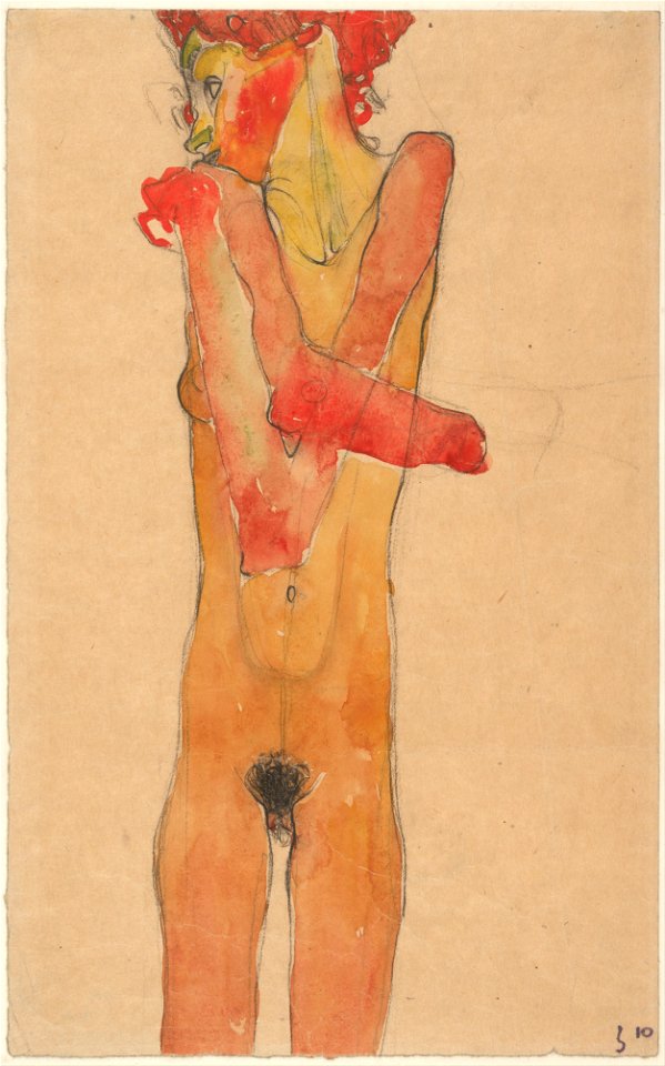 Egon Schiele - Girl Nude with Folded Arms, 1910 - Google Art Project