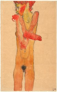 Egon Schiele - Girl Nude with Folded Arms, 1910 - Google Art Project