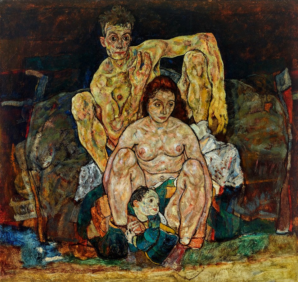 Egon Schiele - Kauerndes Menschenpaar (Die Familie) - 4277 - Österreichische Galerie Belvedere