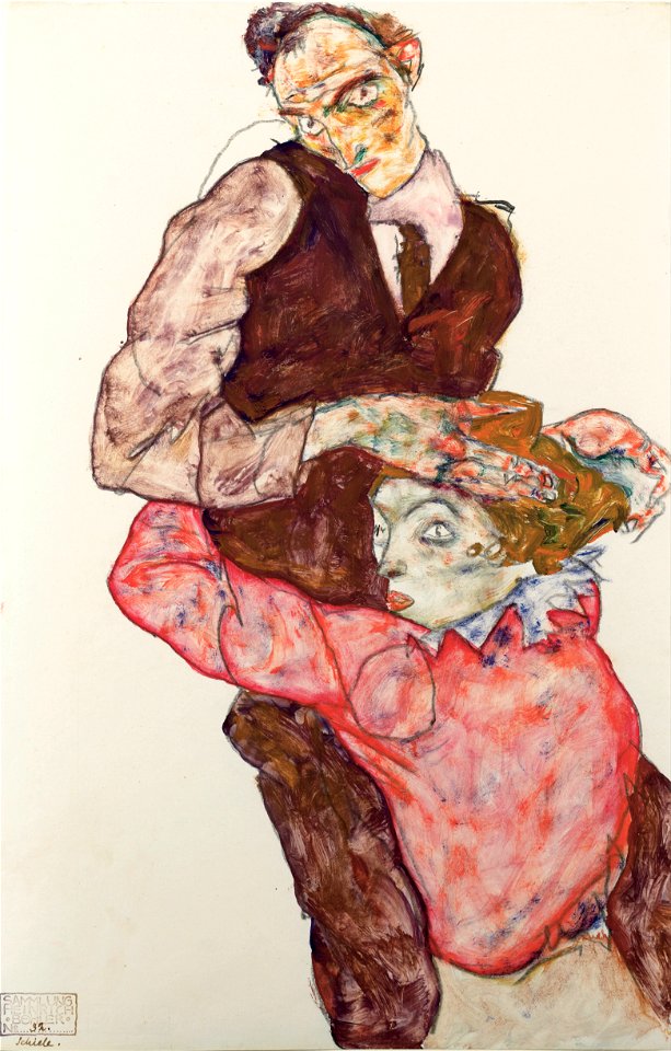 Egon Schiele - Lovers - Google Art Project